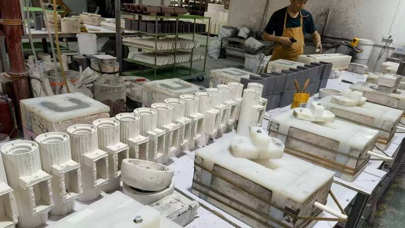 tenseng gypsum craftsmanship-pouring slurry